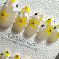 EOFY Reusable Daisy Delight Lemon Petals | Premium Press on Nails Gel | Fake Nails | Cute Fun Gel Nail Artist faux nails ML662