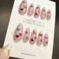 Reusable Loving Heartbeat | Premium Press on Nails Gel | Fake Nails | Handprint Pressons Prom/Event/Birthday Nails ML669