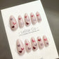 Reusable Loving Heartbeat | Premium Press on Nails Gel | Fake Nails | Handprint Pressons Prom/Event/Birthday Nails ML669