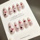 Reusable Loving Heartbeat | Premium Press on Nails Gel | Fake Nails | Handprint Pressons Prom/Event/Birthday Nails ML669