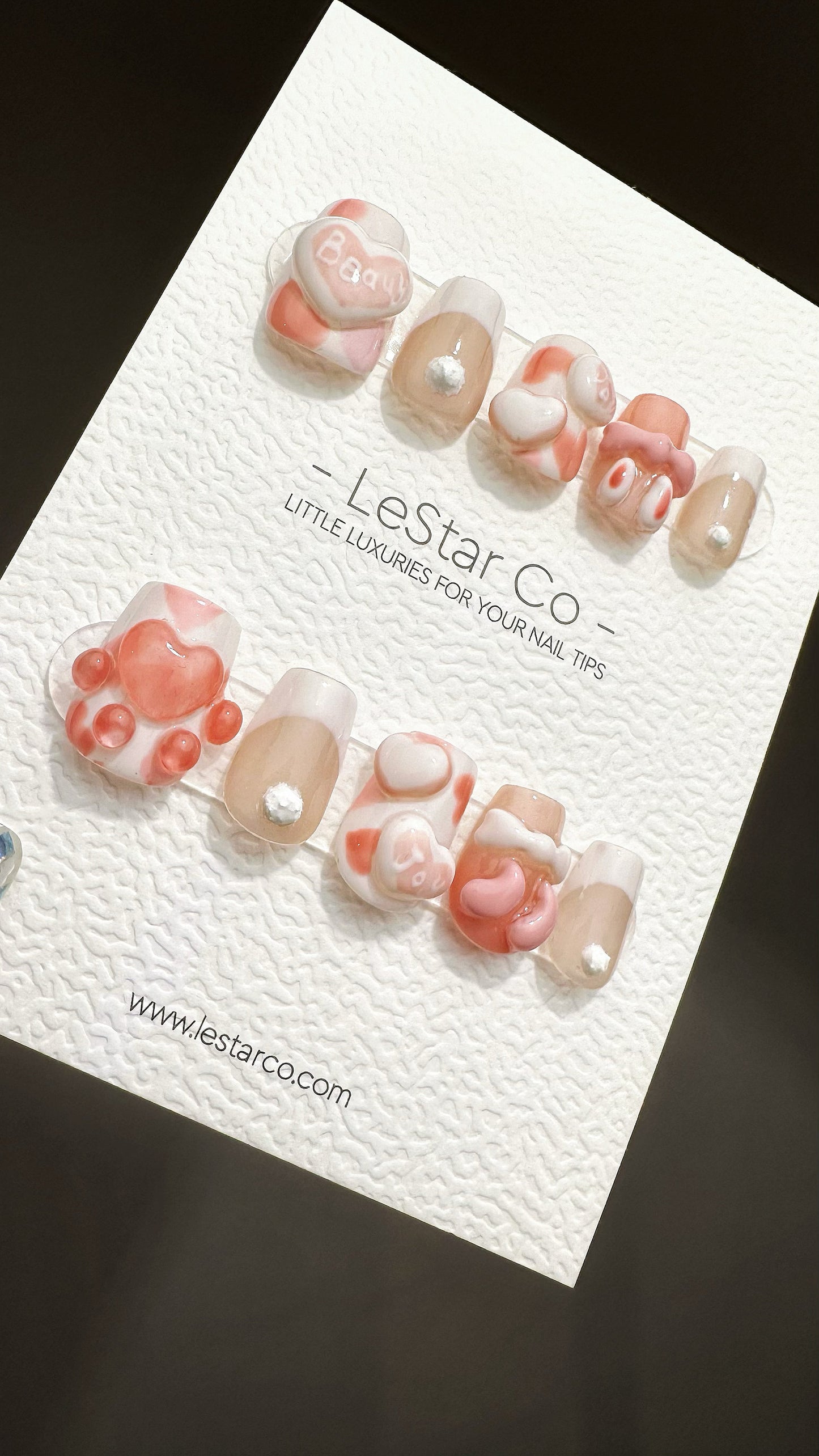 Reusable Candy Bunny | Premium Press on Nails Gel Manicure Handprint Pressons Handmade | Lestarco faux nails YR680