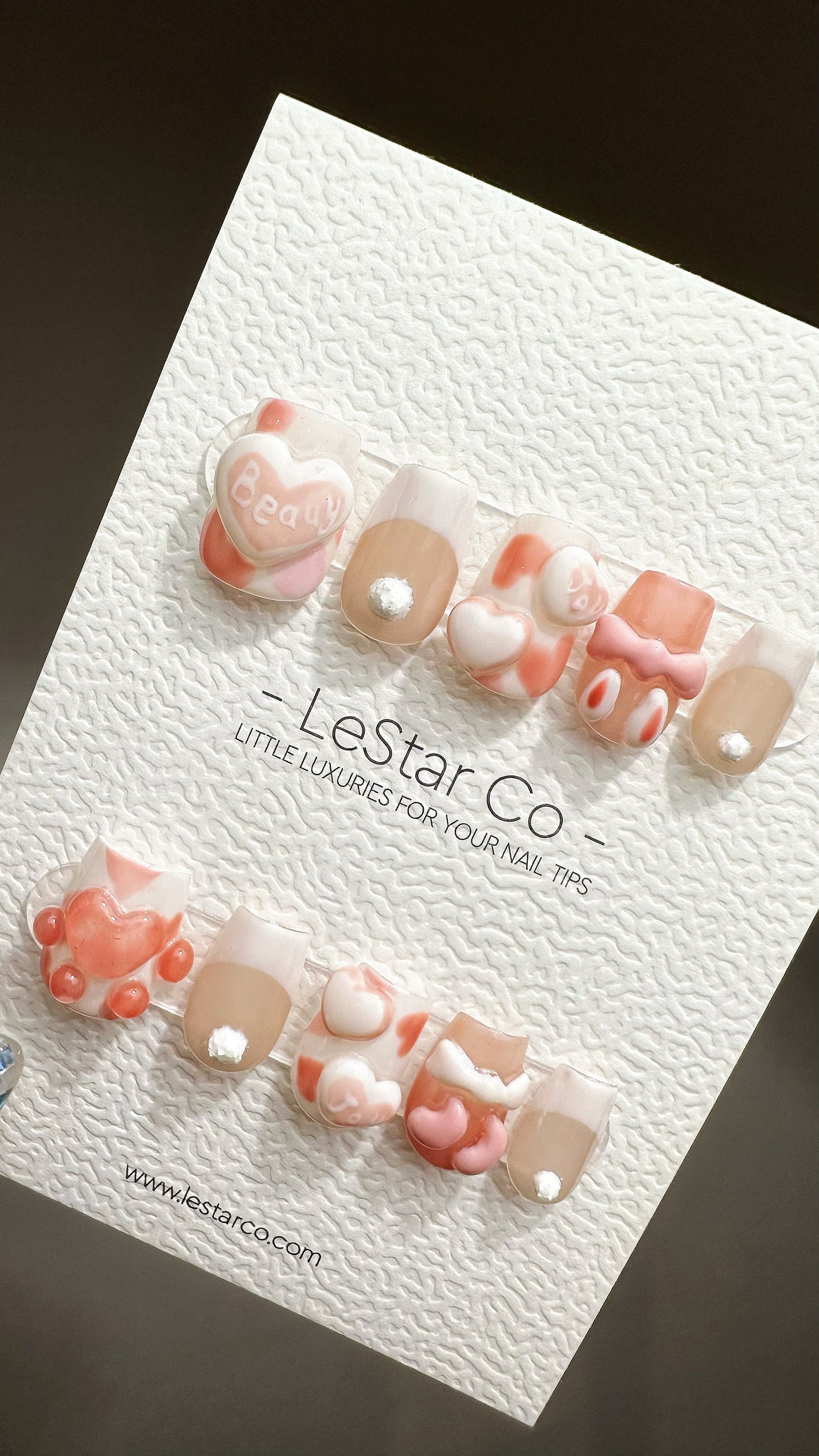 Reusable Candy Bunny | Premium Press on Nails Gel Manicure Handprint Pressons Handmade | Lestarco faux nails YR680