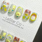 Reusable Lemon Chick | Premium Press on Nails Gel Manicure Handprint Pressons Handmade | Lestarco faux nails YR684