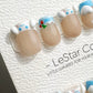 Reusable Cotton Puppy | Premium Press on Nails Gel Manicure Handprint Pressons Handmade | Lestarco faux nails YR685