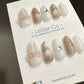 Reusable Frosted Luxe | Premium Press on Nails Gel Manicure Handprint Pressons Handmade | Lestarco faux nails YR686