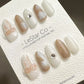 Reusable Frosted Luxe | Premium Press on Nails Gel Manicure Handprint Pressons Handmade | Lestarco faux nails YR686