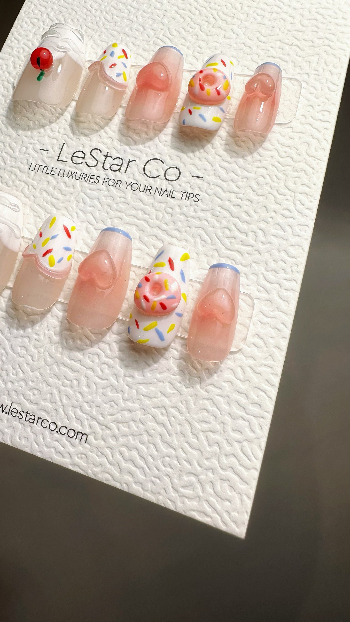 Reusable Cupcake Sundae Delight | Premium Press on Nails Gel Manicure Handprint Pressons Handmade | Lestarco faux nails YR690