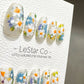 Reusable Daisy Meadow | Premium Press on Nails Gel Manicure Handprint Pressons Handmade | Lestarco faux nails YR691