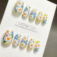 Reusable Daisy Meadow | Premium Press on Nails Gel Manicure Handprint Pressons Handmade | Lestarco faux nails YR691