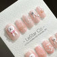 Reusable Jelly Bunny | Premium Press on Nails Gel Manicure Handprint Pressons Handmade | Lestarco faux nails YR696