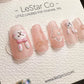 Reusable Jelly Bunny | Premium Press on Nails Gel Manicure Handprint Pressons Handmade | Lestarco faux nails YR696