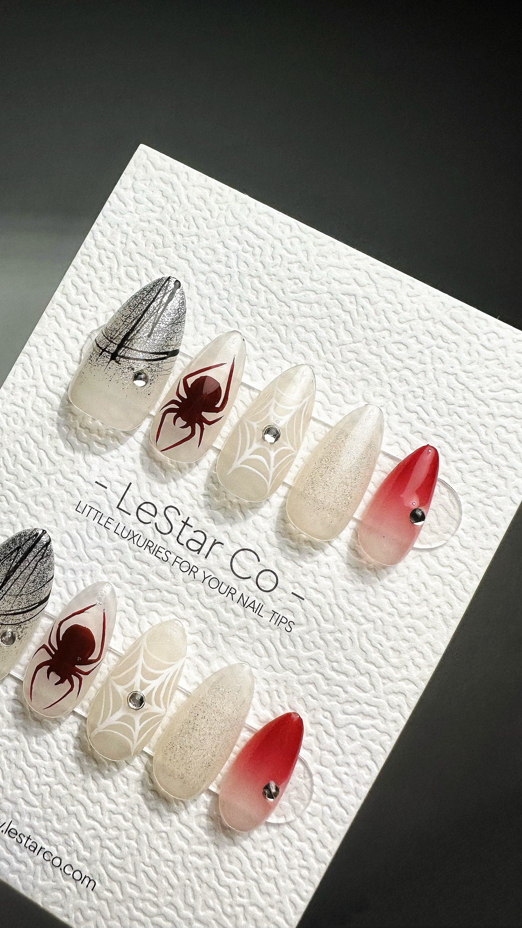 Reusable Spider Queen Glam | Press on Nails Gel | Fake Nails | Handmade Halloween Pressons faux nails ML700