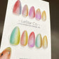 Reusable Rainbow Cat Eye | Premium Press on Nails Gel | Fake Nails | Cute Fun Colorful Gel Nail Artist faux nails ML620