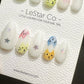 Reusable Kitty Kitty Star | Premium Handmade Press on Nails Gel | Fake Nails | Cute Fun Colorful Gel Nail Artist faux nails QN637