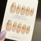 Reusable Glittering Champagne French Tips w/ Peal | Press on Nails Gel | Fake Nails | Handmade Pressons faux nails ML723