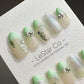 EOFY Reusable Icy Mint Shimmer | Premium Press on Nails Gel | Fake Nails | Cute Fun Colorful Gel Nail Artist faux nails ML719