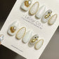 Reusable Opulent Pearls | Premium Press on Nails Gel Hand Painted Pressons Customizable Gel Nail Artist faux nails ML725