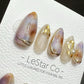 Reusable Gilded Rose Quartz | Premium Press on Nails Gel | Fake Nails | Cute Fun Colorful Gel Nail faux nails QN650