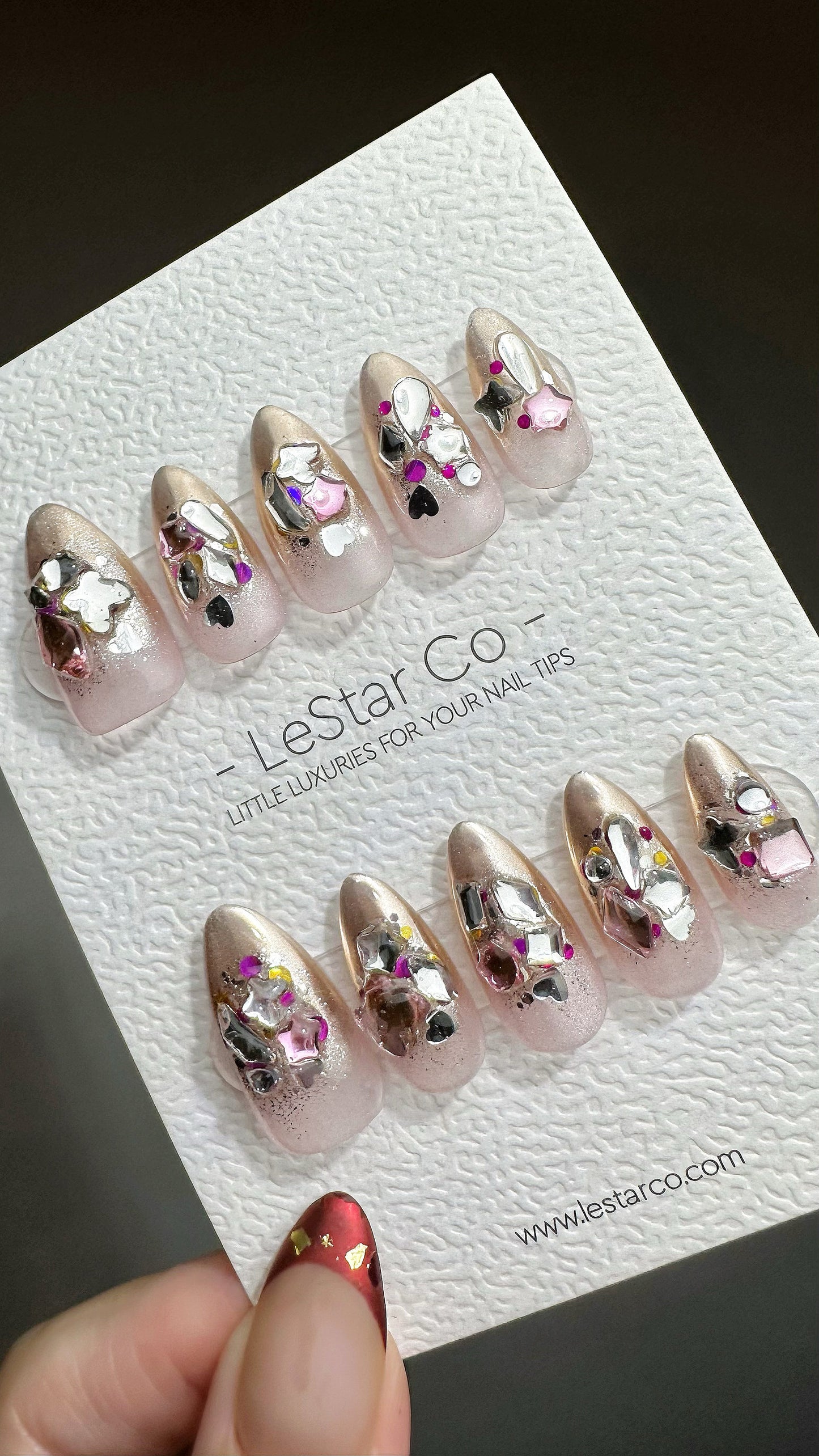 EOFY Reusable Celestial Glow | Premium Press on Nails Gel | Fake Nails | Cute Fun Colorful Gel Nail Artist faux nails ML654