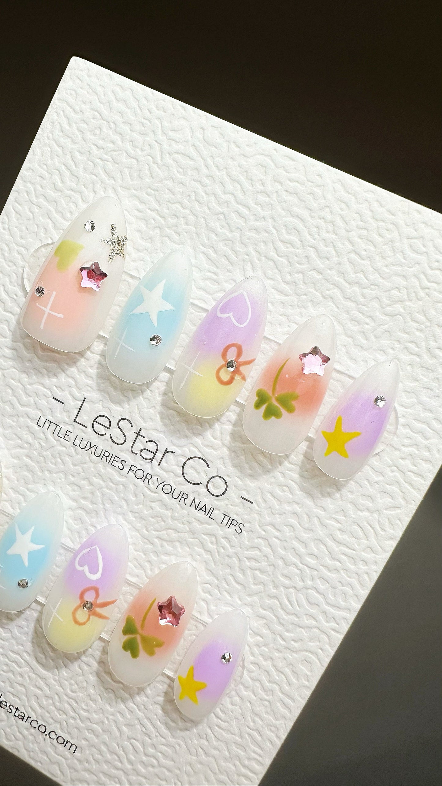 EOFY Reusable Dreamy Pastel Wonderland | Premium Press on Nails Gel | Fake Nails | Cute Fun Colorful Gel Nail Artist faux nails ML657