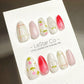 Reusable Lover's Blush| Premium Press on Nails Gel Hand Painted Pressons Customizable Gel Nail Artist faux nails ML733