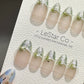 Reusable Green Mirrorball Magic French Tips w/ Peal | Press on Nails Gel | Fake Nails | Handmade Pressons faux nails ML734