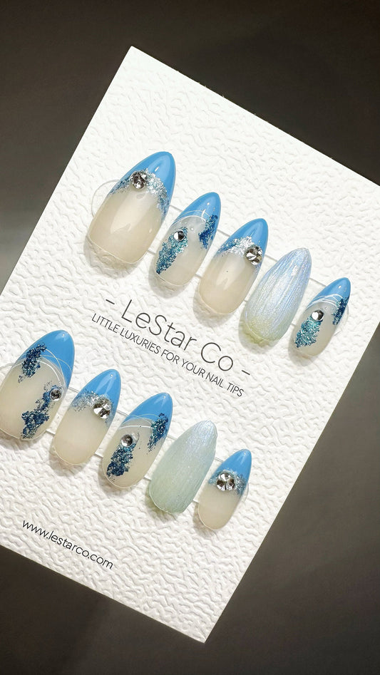 Reusable Crystal Dream | Premium Press on Nails Gel | Fake Nails | Cute Fun Colorful Gel Nail Artist faux nails ML737