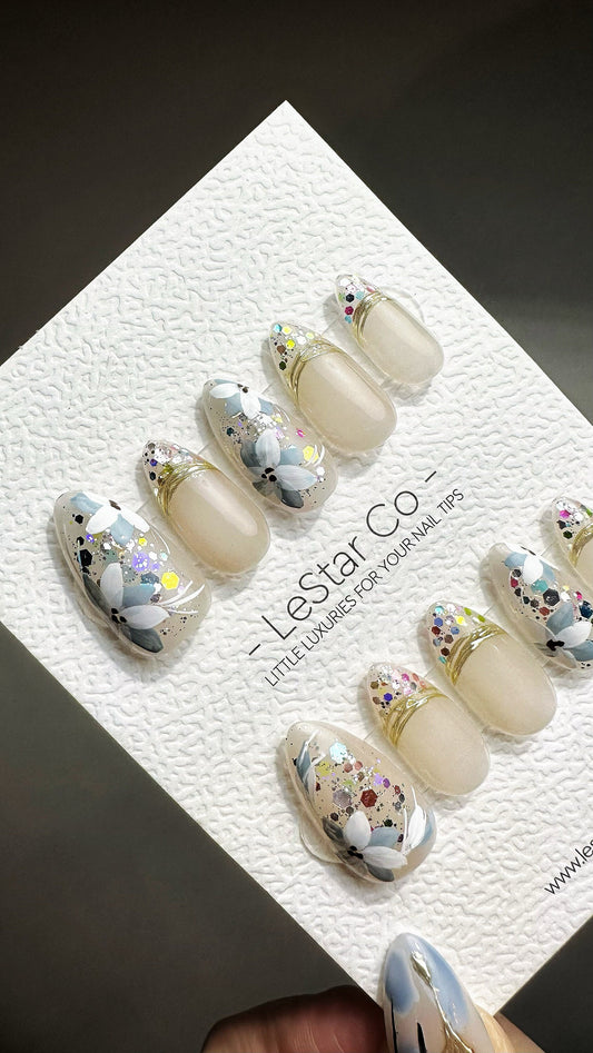 Reusable Wildest Dreams French Tip| Premium Press on Nails Gel | Fake Nails | Cute Fun Colorful Gel Nail Artist faux nails QN741