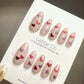 Reusable Loving Heartbeat | Premium Press on Nails Gel | Fake Nails | Handprint Pressons Prom/Event/Birthday Nails ML669