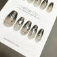 Reusable Midnight Veil | Premium Press on Nails Gel | Fake Nails | Handprint Pressons Prom/Event/Birthday ML673