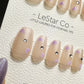 Reusable Lavender Luxe Subtle Nude | Premium Press on Nails Gel Manicure Hand Painted Pressons Handmade Gel Nail Artist faux nails YR747