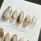 Reusable Golden Sands | Premium Press on Nails Gel Hand Painted Pressons Customizable Gel Nail faux nails QN758