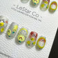 Reusable Lemon Chick | Premium Press on Nails Gel Manicure Handprint Pressons Handmade | Lestarco faux nails YR684