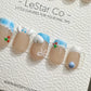 Reusable Cotton Puppy | Premium Press on Nails Gel Manicure Handprint Pressons Handmade | Lestarco faux nails YR685