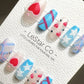 Reusable Pastel Love Affair | Premium Press on Nails Gel Manicure Handprint Pressons Handmade | Lestarco faux nails YR693