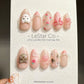 Reusable Cute Kitty Mews | Premium Press on Nails Gel Manicure | Fake Nails | Handmade | Artificial nails YR763