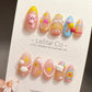 Reusable 3D Candy Bunny Cloud Dreams | Premium Press on Nails Gel Manicure | Fake Nails | Handmade | Artificial nails YR767