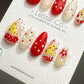 Reusable Berry Sprinkle Polka Dot| Premium Press on Nails Gel Handprint Pressons Customizable Gel Nail Artist faux nails ML707