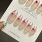 Reusable Pink Shimmer French Tips w/ Peal | Press on Nails Gel | Fake Nails | Handmade Pressons faux nails ML715