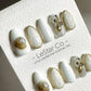 Reusable Opulent Pearls | Premium Press on Nails Gel Hand Painted Pressons Customizable Gel Nail Artist faux nails ML725