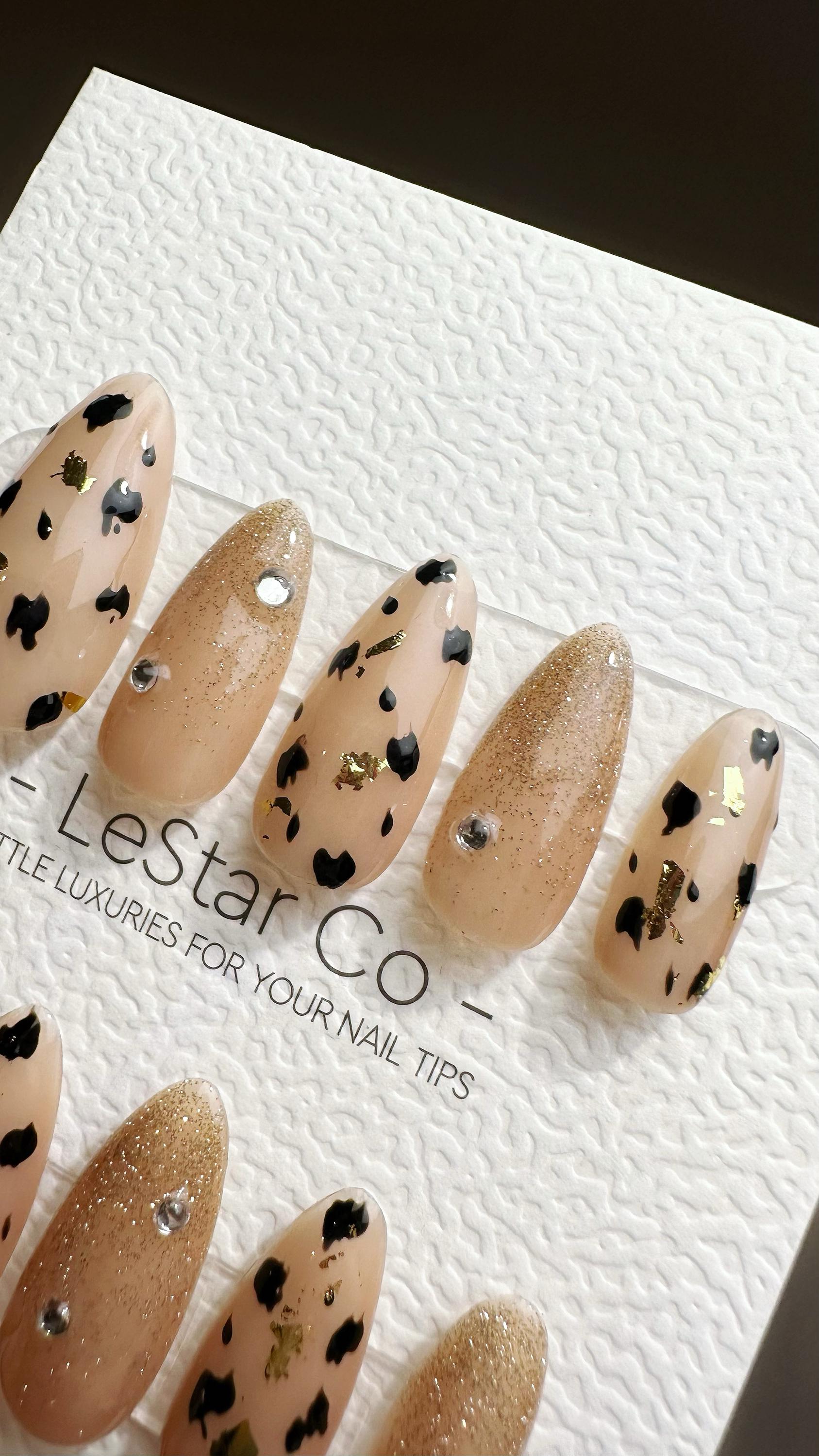 Reusable Bold Leopard Luxe | Premium Press on Nails Gel | Fake Nails | Handprint Gel Nail Faux nails TMR785