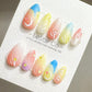 Reusable Tropical Breeze| Premium Press on Nails Gel Hand Painted Pressons Customizable Gel Nail Artist faux nails ML801