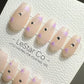 Reusable Lavender Luxe Subtle Nude | Premium Press on Nails Gel Manicure Hand Painted Pressons Handmade Gel Nail Artist faux nails YR747