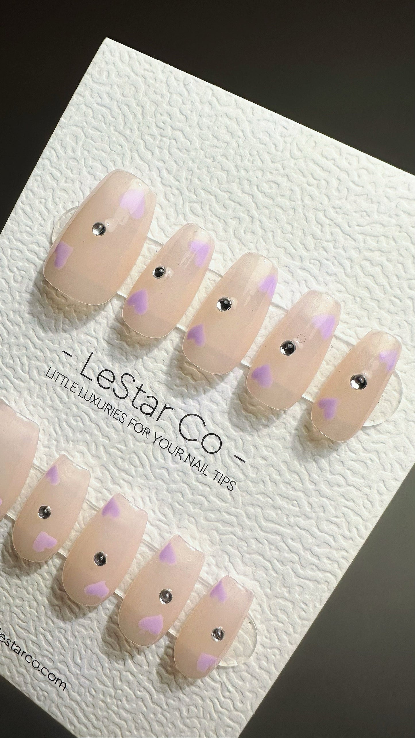 Reusable Lavender Luxe Subtle Nude | Premium Press on Nails Gel Manicure Hand Painted Pressons Handmade Gel Nail Artist faux nails YR747