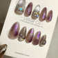 Reusable Mystic Amethyst Glow | Premium Press on Nails Gel Hand Painted Pressons Customizable Gel Nail faux nails QN757