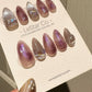 Reusable Mystic Amethyst Glow | Premium Press on Nails Gel Hand Painted Pressons Customizable Gel Nail faux nails QN757