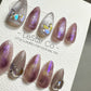 Reusable Mystic Amethyst Glow | Premium Press on Nails Gel Hand Painted Pressons Customizable Gel Nail faux nails QN757