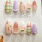 Reusable Sweet Spring| Premium Press on Nails Gel Hand Painted Pressons Customizable Gel Nail Artist faux nails TMR811