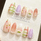 Reusable Sweet Spring| Premium Press on Nails Gel Hand Painted Pressons Customizable Gel Nail Artist faux nails TMR811