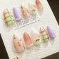 Reusable Sweet Spring| Premium Press on Nails Gel Hand Painted Pressons Customizable Gel Nail Artist faux nails TMR811